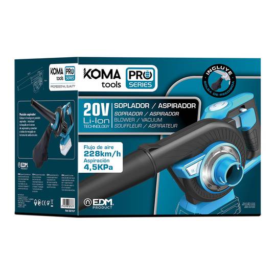 Soprador a Vácuo 20 Volts 97x93cm KOMA Tools 08767
