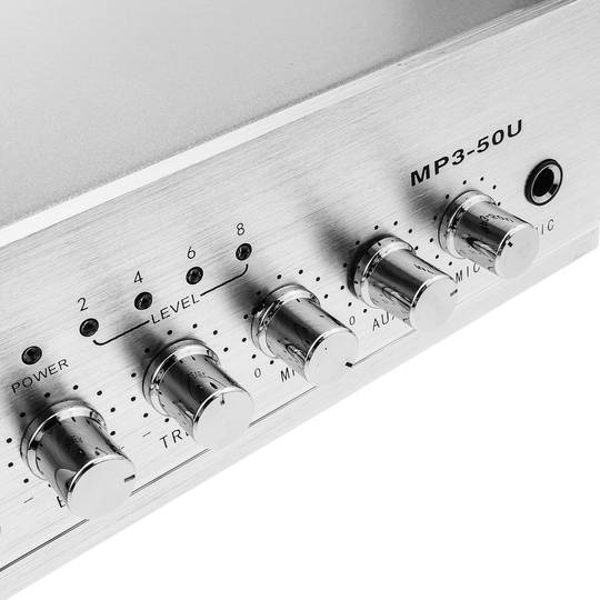 Amplificador para sonorización profesional de 40W 110V 1 zona con MIC AUX FM MP3