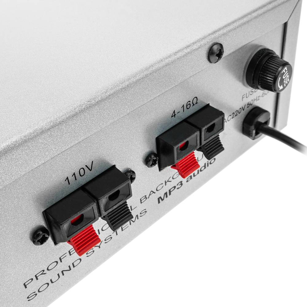 Amplificateur de son Professional 100W 110V 5 zones avec FM MP3 AUX MIC  rack - Cablematic