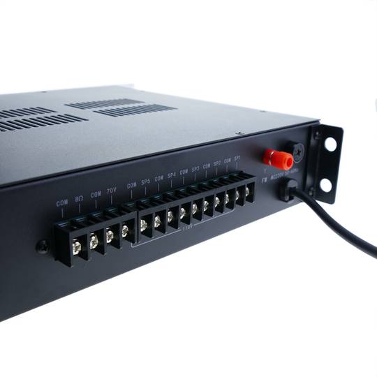 Amplificador per sonorització professional de 100 W 110V 5 zones amb MIC AUX FM MP3 rack