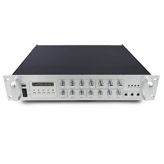 Professional sound amplifier 450W 110V 4 zones with MP3 AUX MIC rack
