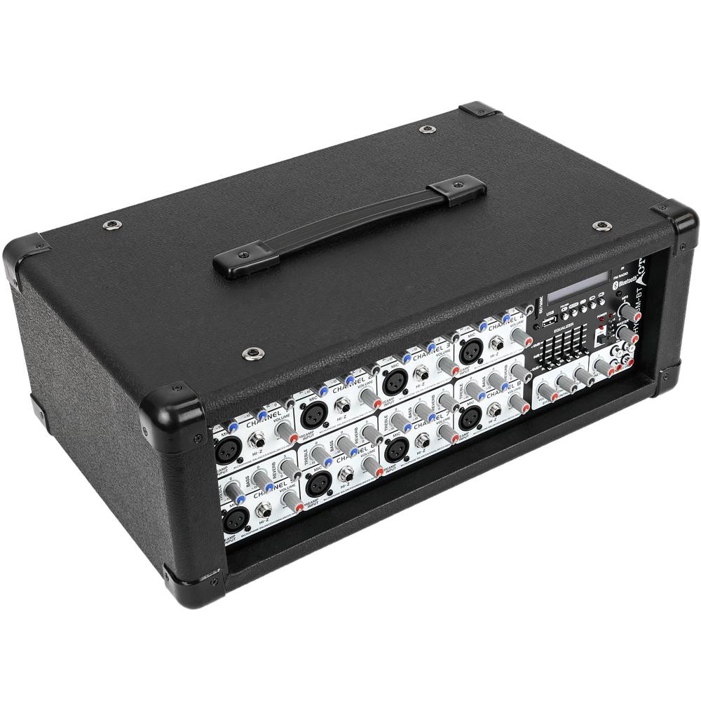 Amplificatore portatile a 8 canali per microfono Bluetooth linea MP3 120W RMS