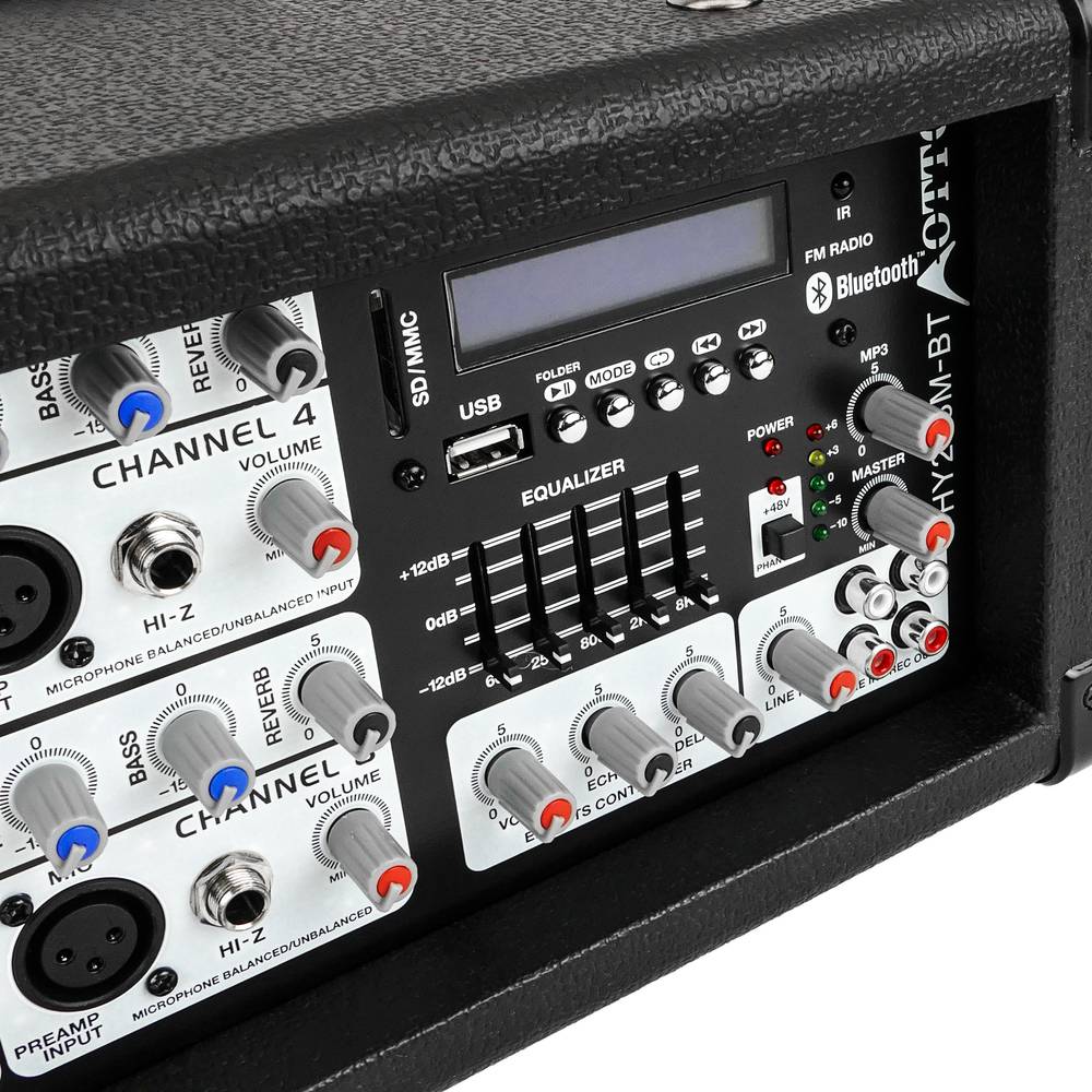 Amplificatore portatile a 8 canali per microfono Bluetooth linea MP3 120W RMS