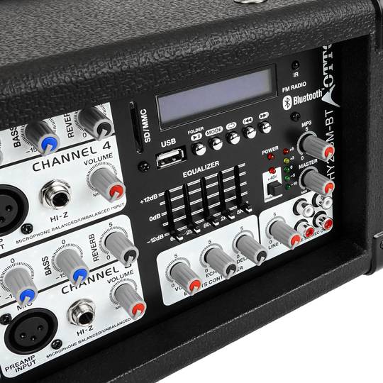 Amplificatore portatile a 8 canali per microfono Bluetooth linea MP3 120W RMS