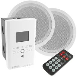 Multimedia player amplifier with recessed ceiling speakers