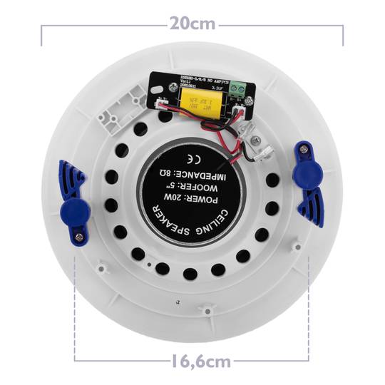 Altavoces Bluetooth de techo con amplificador 20cm de diámetro 20W x 2