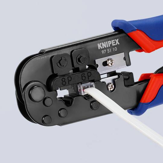 Alicate crimpador para terminais 190x70x18mm Knipex 975110SB
