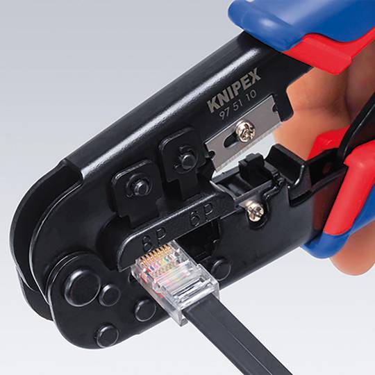 Alicate crimpador para terminais 190x70x18mm Knipex 975110SB