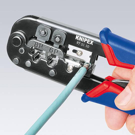 Alicate crimpador para terminais 190x70x18mm Knipex 975110SB