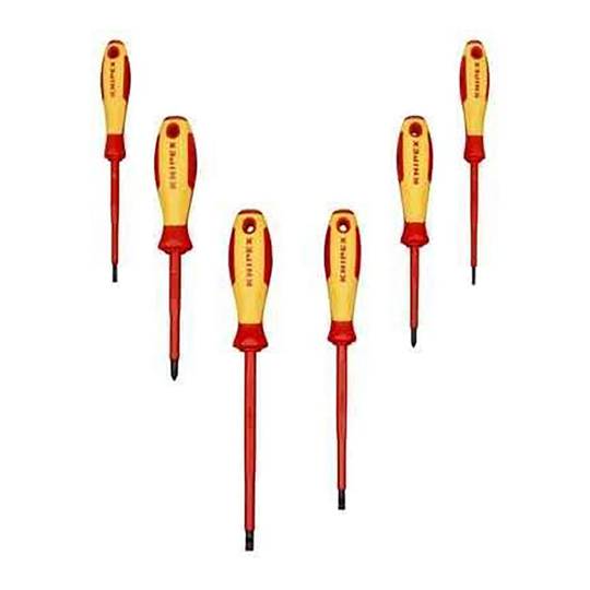 6-piece set of VDE cruciform and flat-head screwdrivers Knipex 002012V02