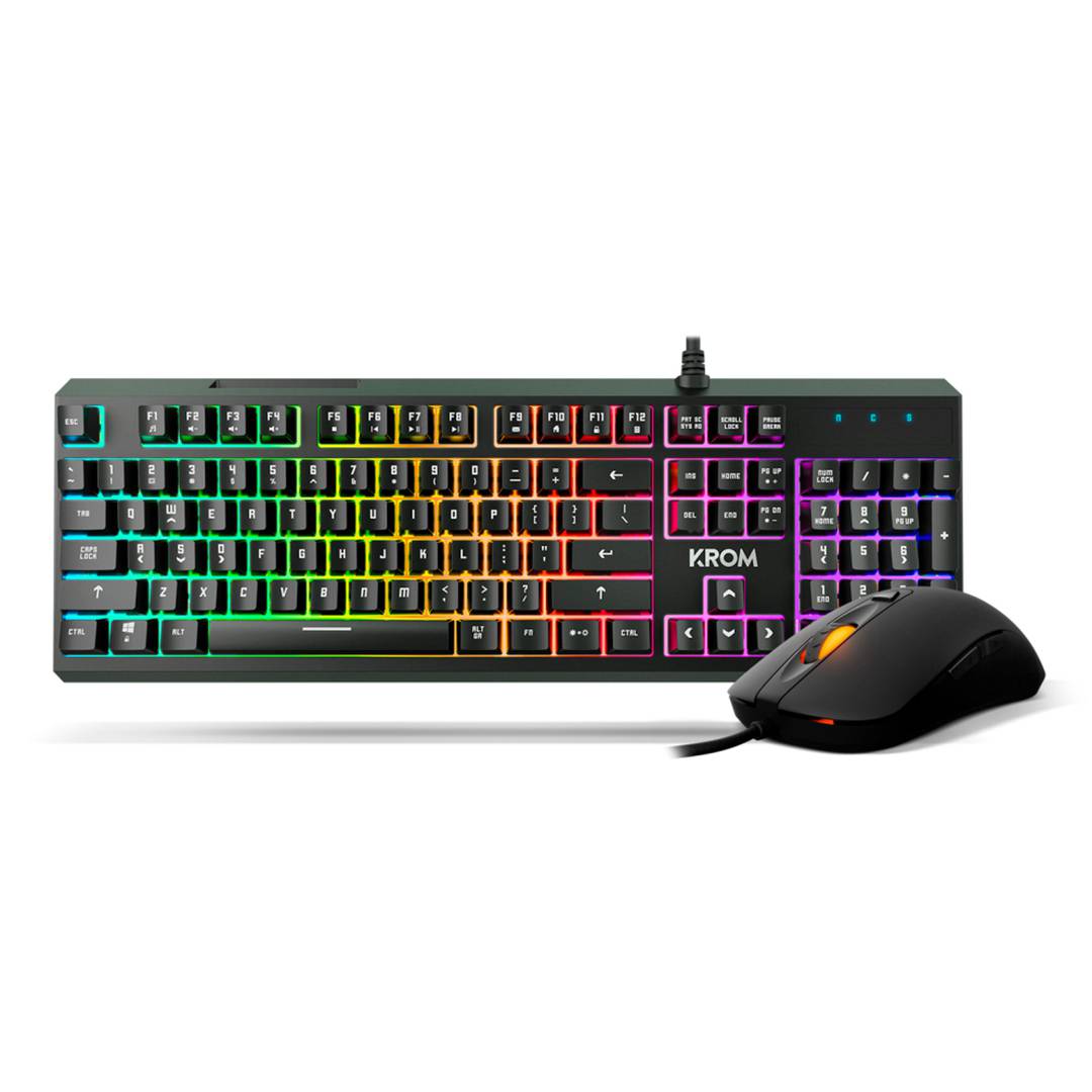 Krom NXKROMKALEIDO Krom Kaleido RGB Gaming Keyboard and Mouse Kit