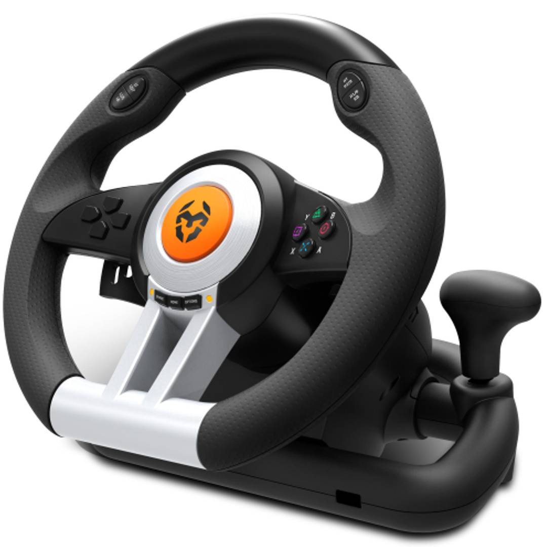Krom K-Wheel Volante multipiattaforma e kit pedali per PC, PS3/4 e