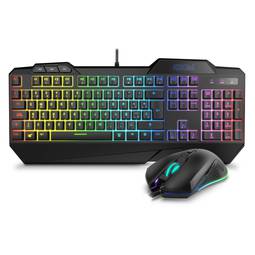 Kit de juego con teclado y ratón RGB 2 en 1 Krusher SP de Krom NXKROMKRSHRSP