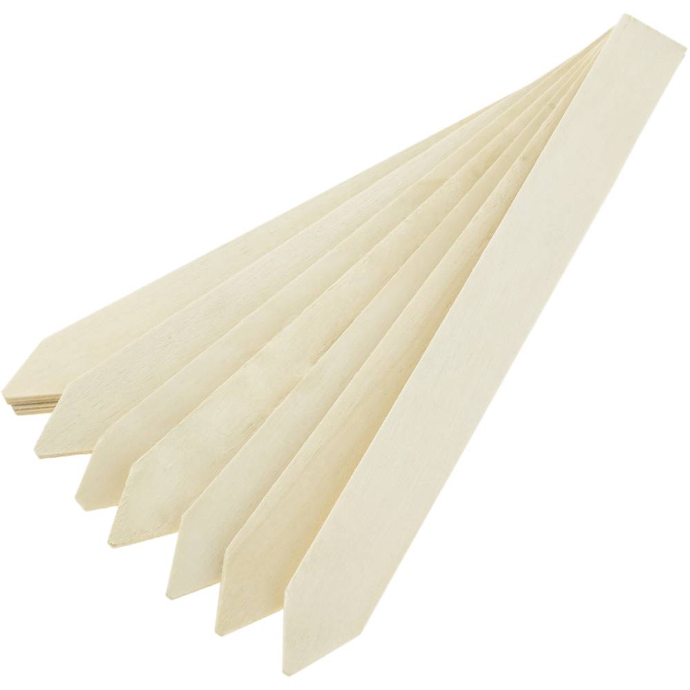Estaques de fusta de 20cm per etiquetar plantes. Kit de 8 etiquetes i 1 retolador