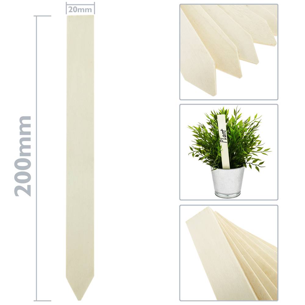 Étiquete de 20cm de bois pour étiqueter les plantes. Kit de 96 étiquettes et 12 marqueurs