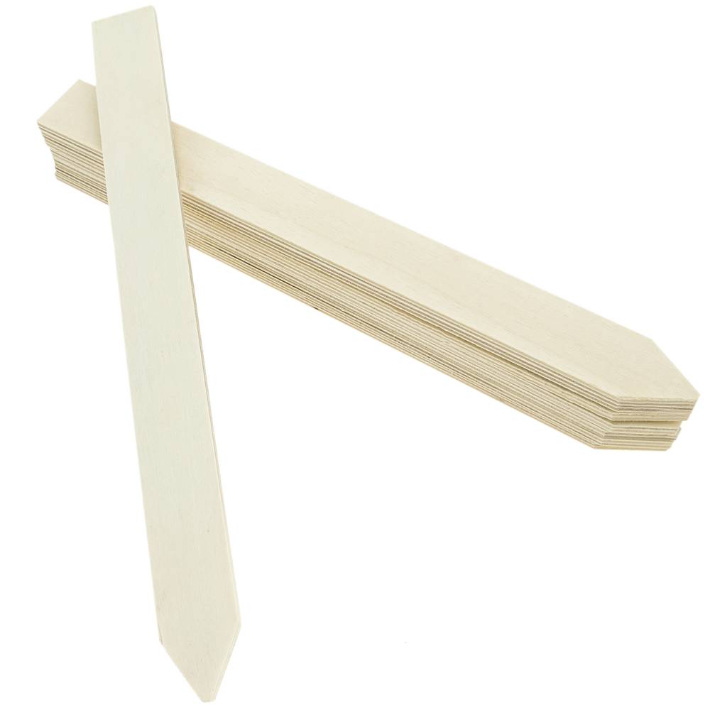 Étiquete de 20cm de bois pour étiqueter les plantes. Kit de 96 étiquettes et 12 marqueurs