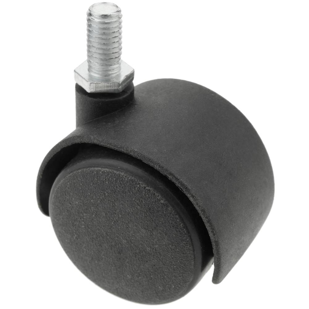 Draaibaar nylon wiel zonder rem 40 mm M6 4-pack