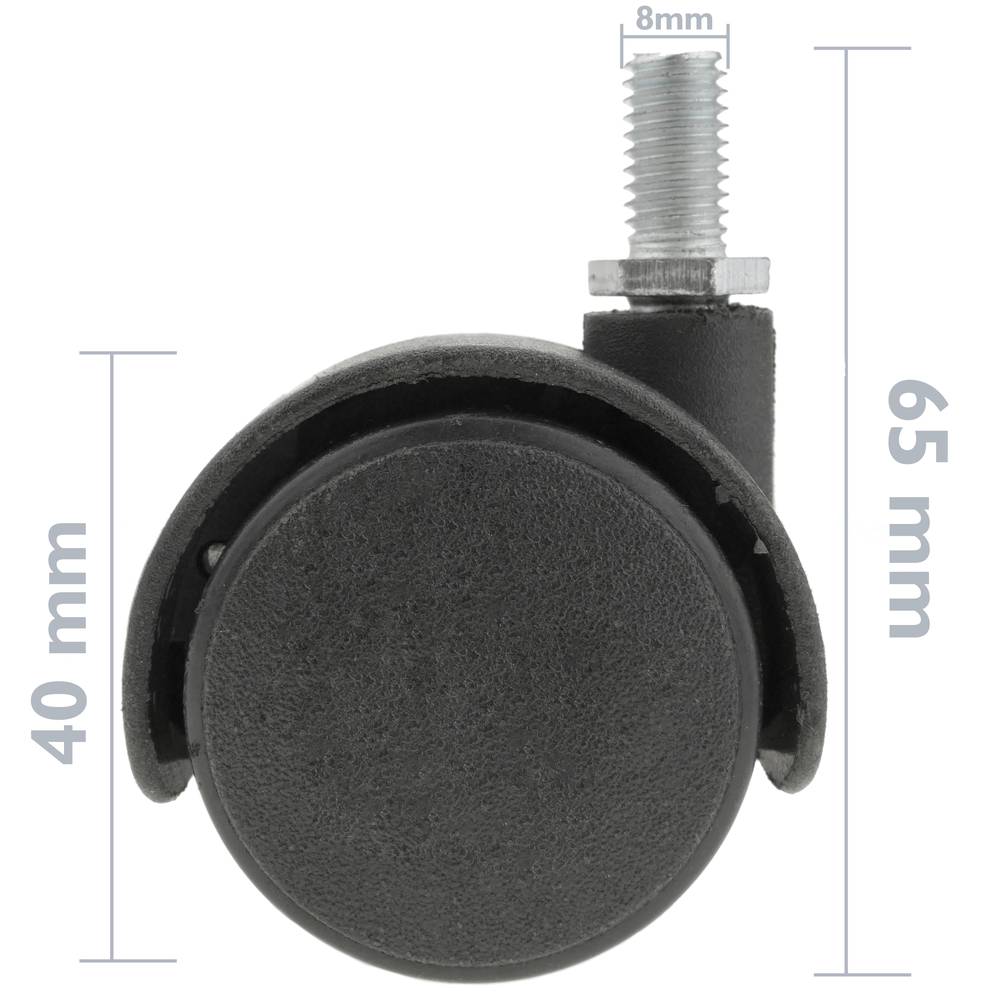 Roda pivotant de niló sense fre 40 mm M8 4 pack