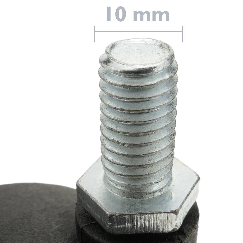 Lenkrollen Schwenkrollen Industriell Rad aus Nylon ohne Bremse 40 mm M10 4 pack