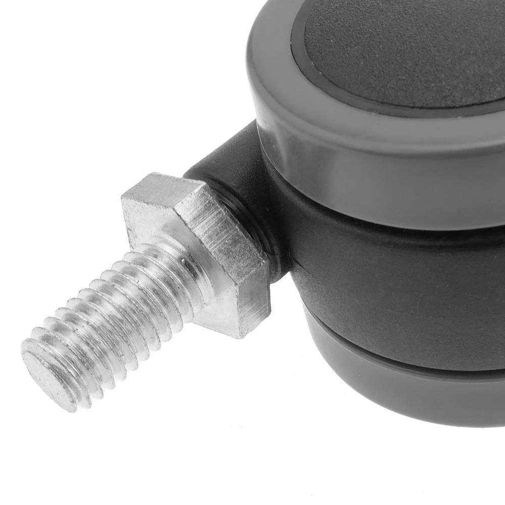 Roulettes pivotantes roue en nylon et PVC sans frein 34 mm M8 5 pack