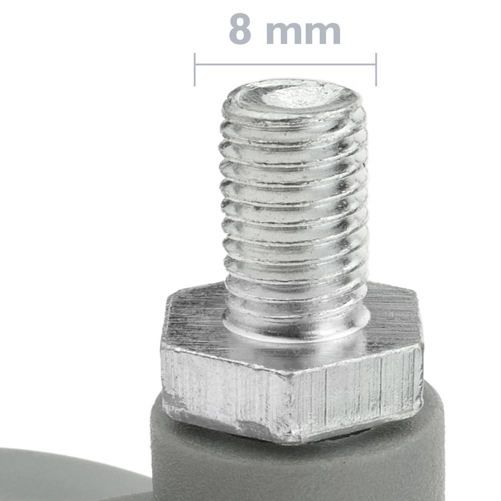 Koło obrotowe z nylonu i polipropylenu bez hamulca 60 mm M8 5 szt