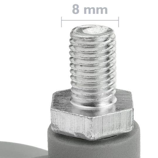 Koło obrotowe z nylonu i polipropylenu bez hamulca 60 mm M8 5 szt