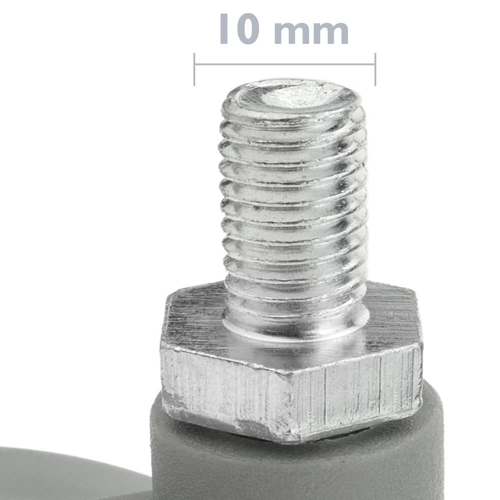 Roulettes pivotantes roue en nylon et polypropylène sans frein 60 mm M10 5 pack