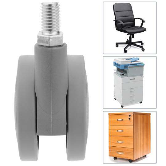 Roda pivotante rodízio de náilon e polipropileno com freio 60 mm M8 5 pack