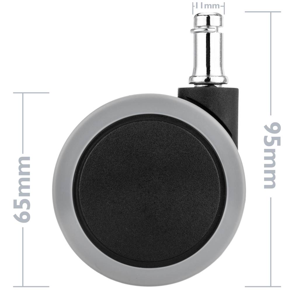 Wheel swivel castor of nylon and PVC without brake 65 mm M11 5 pack