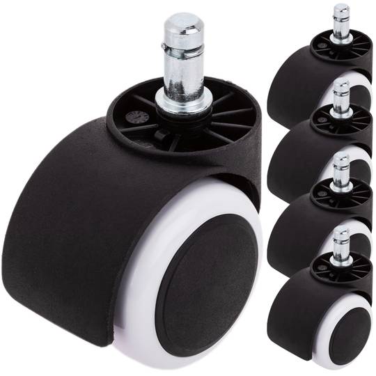 Koło obrotowe z nylonu i PVC biały bez hamulca 50 mm M10 5 sztuk