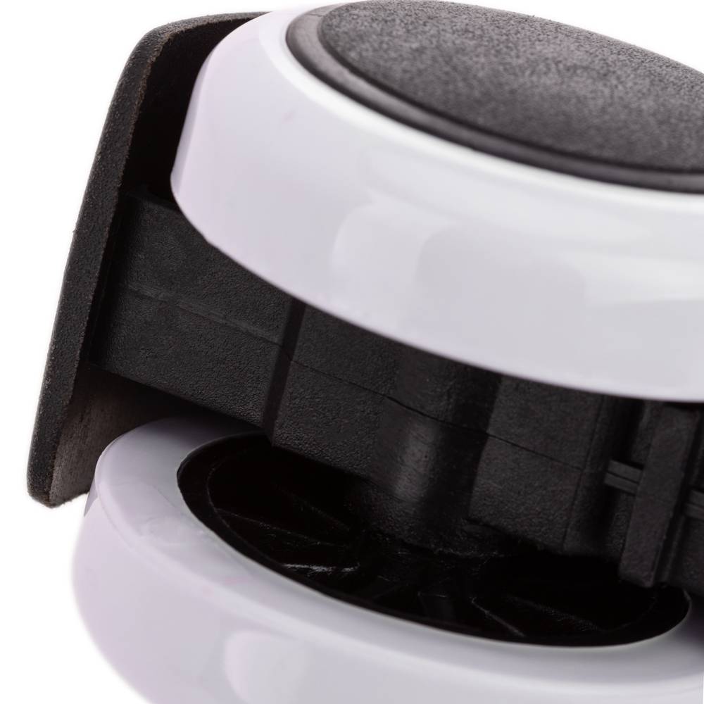 Koło obrotowe z nylonu i PVC biały bez hamulca 50 mm M10 5 sztuk