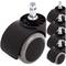 Roda pivotante rodízio de náilon e PVC cinzento sem freio 50 mm M10 5 pack