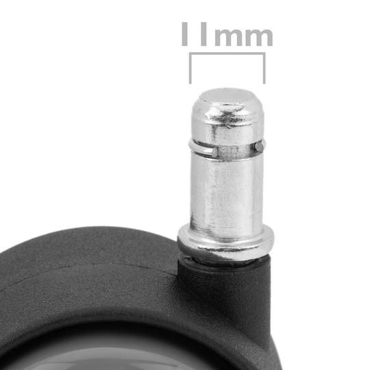 Rodízios giratórios de nylon e PVC com haste de fixação do anel de freio 50mm M11 5 unidades