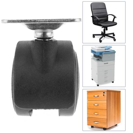 Rueda pivotante de nailon sin freno 40 mm 34x34 mm 4 pack