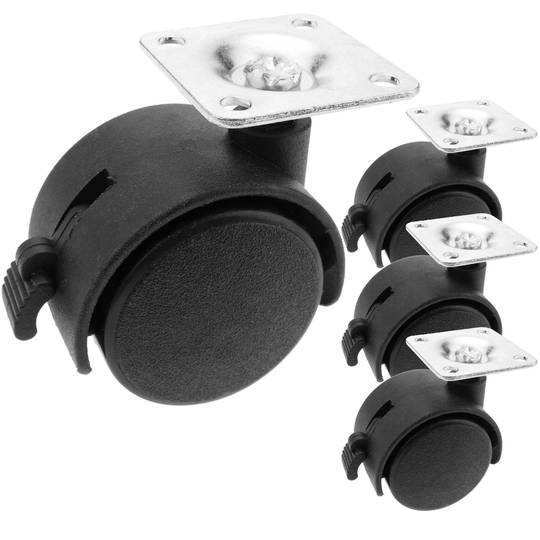 Zwenkwielen nylon wiel met rem 40 mm 35x35 mm 4-pack