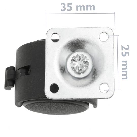 Zwenkwielen nylon wiel met rem 40 mm 35x35 mm 4-pack