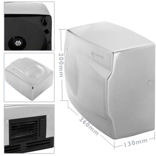 Sèche-mains électrique mural 1500W ultra-rapide