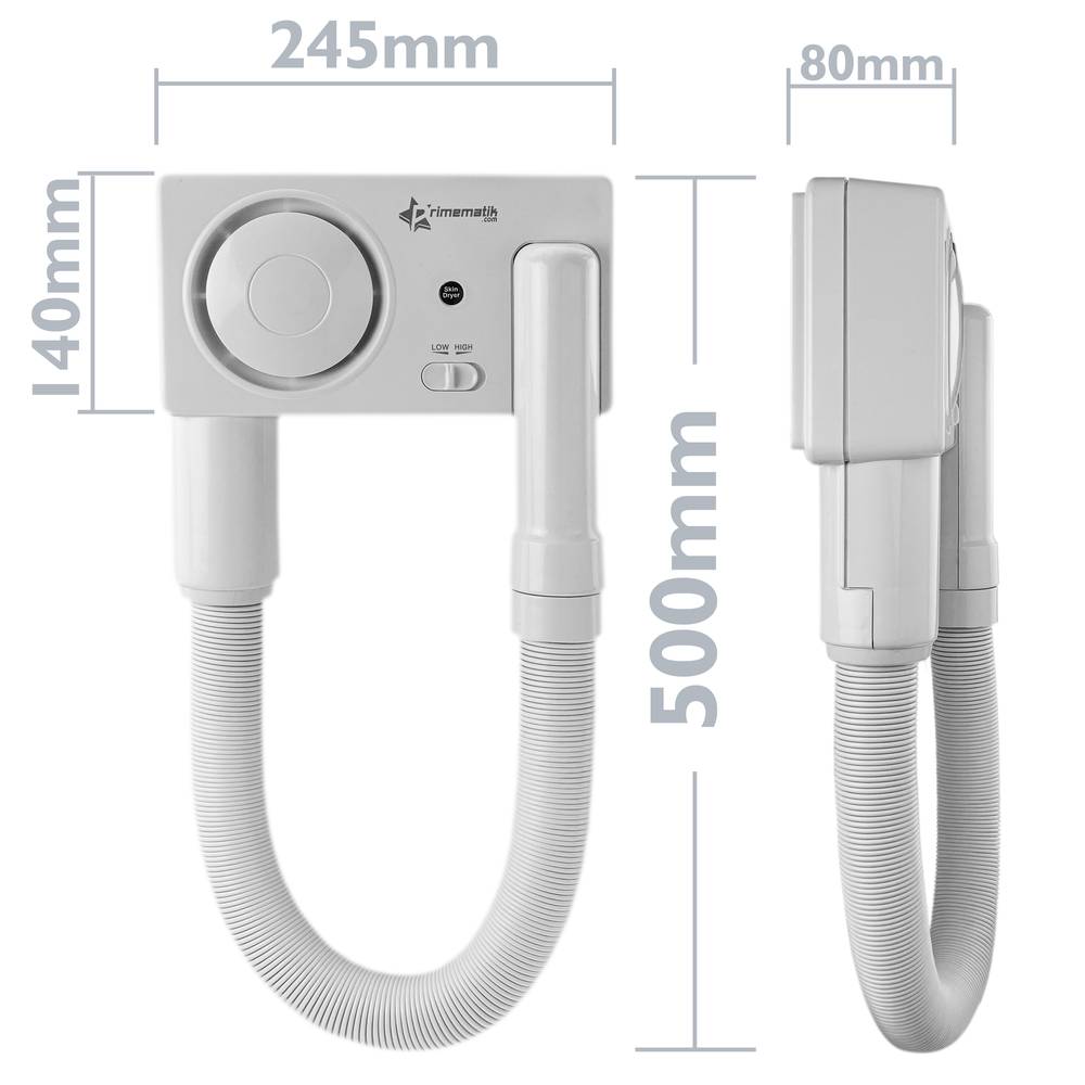 Hair dryer with wall bracket and hose for hotel and home bathroom 900W
