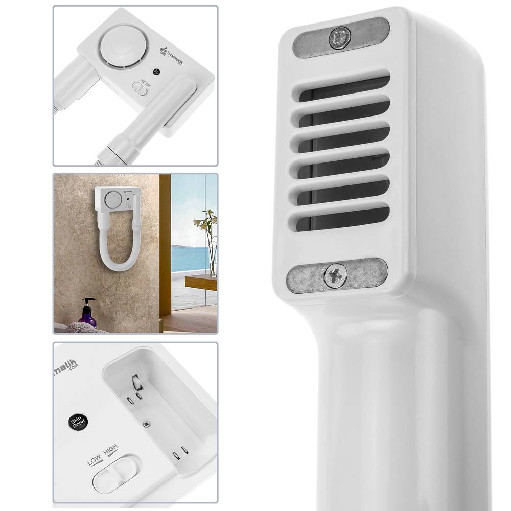 Hair dryer with wall bracket and hose for hotel and home bathroom 900W