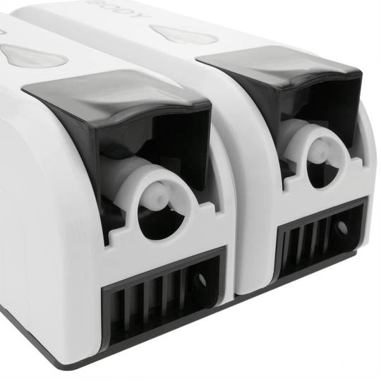 Soap dispenser for wallmount. 2 x refillable shower pump