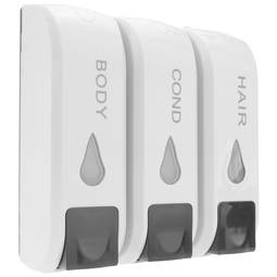 Dispensador de jabón de ducha para pared. 3 x depósito rellenable