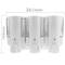 Soap transparent dispenser for wallmount. 3 x refillable shower pumps