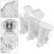 Soap transparent dispenser for wallmount. 3 x refillable shower pumps
