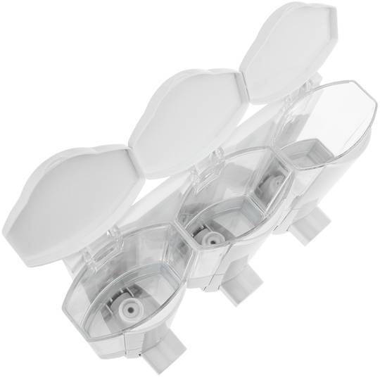 Soap transparent dispenser for wallmount. 3 x refillable shower pumps