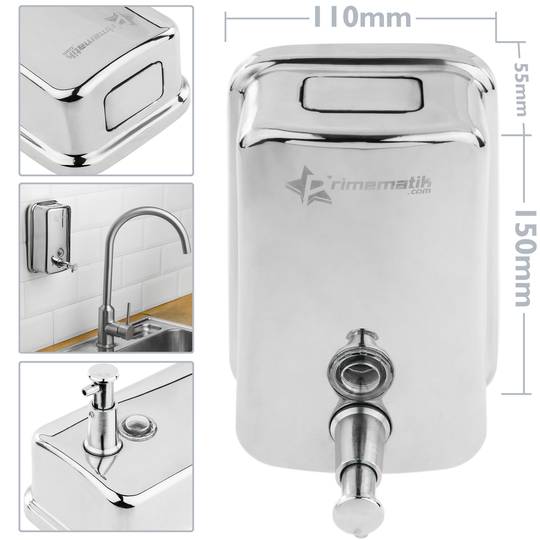 Dispensador de jabón de acero inoxidable para pared 500ml