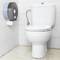 Distributore di carta igienica. Porta rotolo industriale nero per il bagno 268x123x273mm