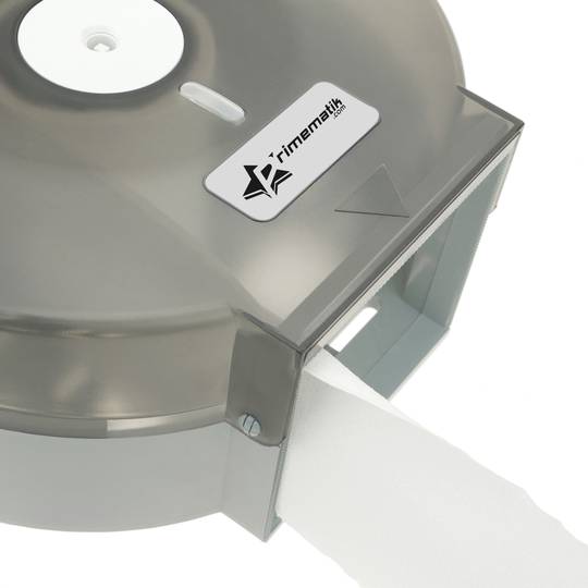 Distributore di carta igienica. Porta rotolo industriale nero per il bagno 268x123x273mm