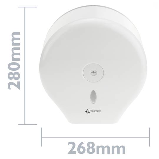 Dispensador de papel higiénico. Portarrollos industrial blanco para baño 268x130x280mm