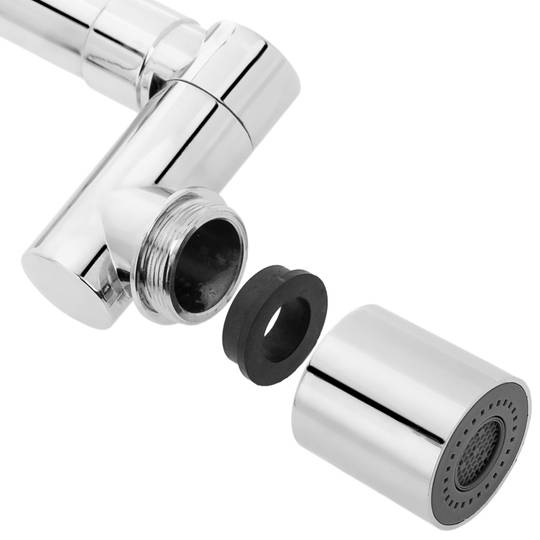 Perlator z atomizerem i przedłużaczem baterii z możliwością obrotu do 1440°, z możliwością regulacji w dwóch trybach wypływu wody do baterii kuchennych lub zlewozmywakowych