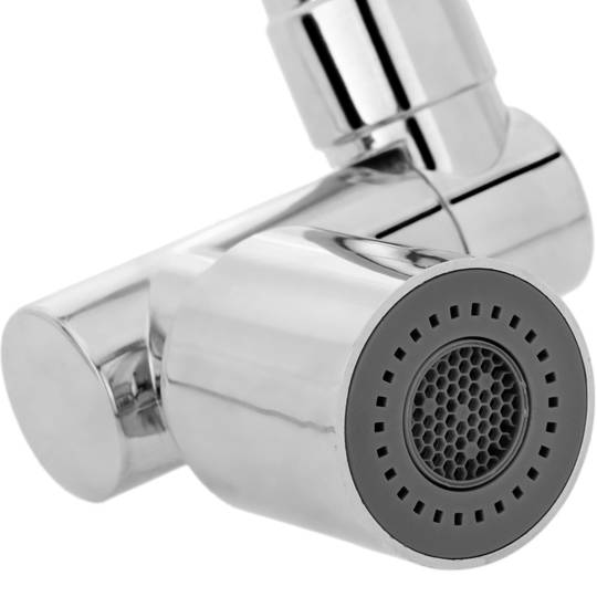 Perlator z atomizerem i przedłużaczem baterii z możliwością obrotu do 1440°, z możliwością regulacji w dwóch trybach wypływu wody do baterii kuchennych lub zlewozmywakowych